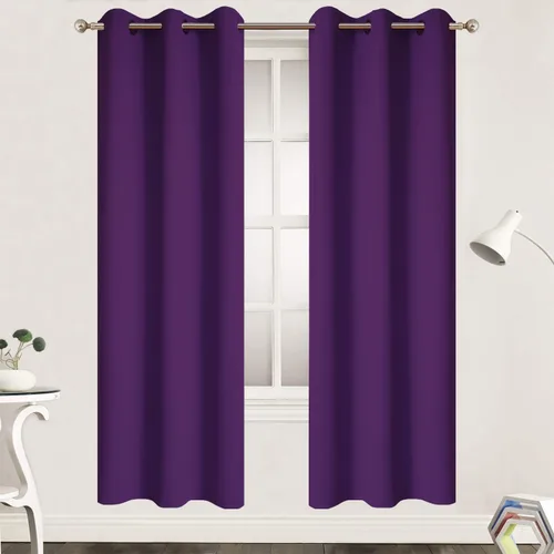 Vista 66 de Yakamok Cortinas opacas para dormitorio, aislamiento térmico, cortinas de oscurecimiento de habitación para sala de estar, juego de 2 paneles
