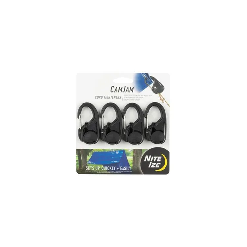 Vista 9 de Nite Ize NCJ-25-2R3 CamJam Tensor de Cuerda de Amarre con Clip de Mosquetón, Paquete de 2 con Cuerda, Negro, 2