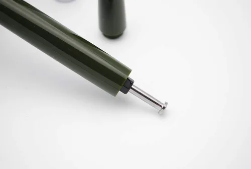 Vista 6 de czxwyst Pluma estilográfica Vacumatic con tapa de acero 601A (verde militar con ventana de tinta)