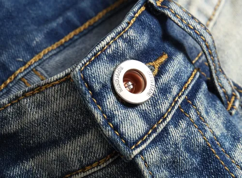 Vista 6 de OIIIO Jeans elásticos rasgados de ajuste regular para hombre