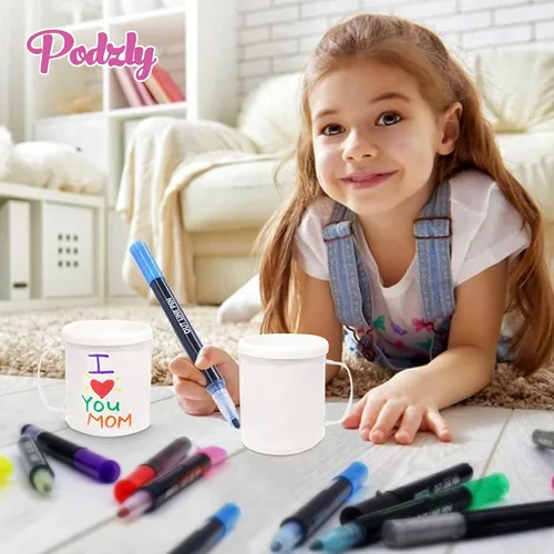 Vista 6 de Podzly 12 tazas de café personalizadas para bricolaje, taza de café blanca reutilizable para bebidas frías y calientes, diseño y personalización