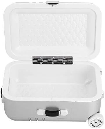 Vista 8 de Asixxsix Maleta de viaje de mini muñecas - Caja de equipaje con ruedas para muñecas (plateada)