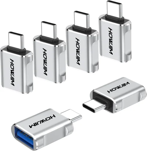 Vista 14 de Paquete de 10 adaptadores USB C a USB, adaptador USB C macho a USB 3.2 hembra OTG, transferencia de datos de 10 Gbps de carga rápida para teléfono