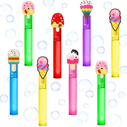 Vista 10 de AFZMON 24 varitas de burbujas para fiestas de niños Candyland, varitas de burbujas de caramelo dulce en miniatura, suministros de fiesta