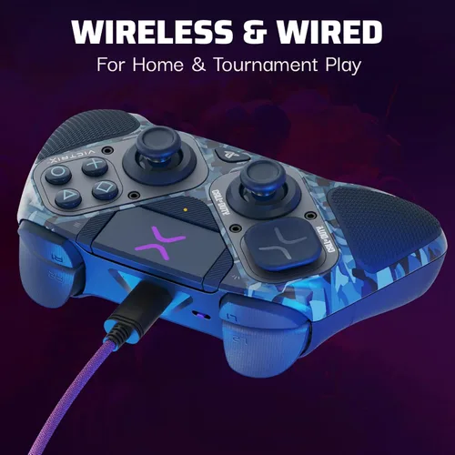Vista 5 de PDP Victrix Pro BFG Wireless Controller for PS4PS5PC, Call of Duty Midnight Mask Sony 3D Audio, Modular Back ButtonsClutch TriggersJoystick