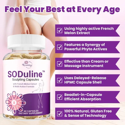 Vista 4 de Suplemento anticelulítico, cápsulas escultoras SODuline™ + SOD de melón francés with Phyto Beadlets, Cellulite Reduces, Cellulite Remover for