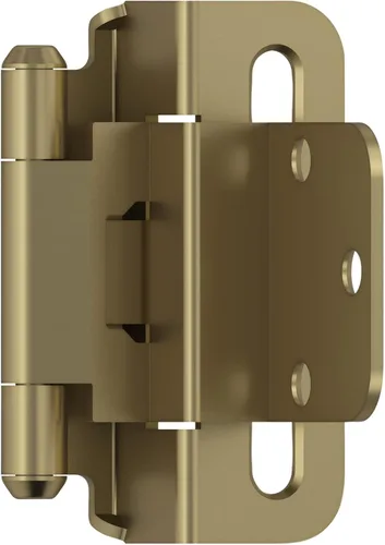 Vista 10 de Amerock BPR7540BB Bisagra de gabinete 1/2 pulg (13 mm) superpuesta de cierre automático de envoltura completa de latón pulido para puerta