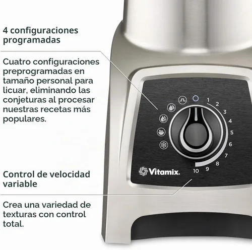 Vista 2 de Licuadora personal Vitamix S-Series S55, acabado de acero inoxidable cepillado