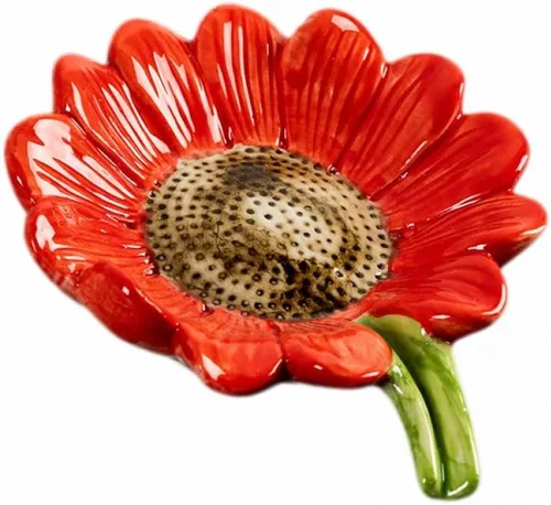 Vista 7 de Sizikato Bandeja de jabón de porcelana para baño, jabonera con forma de girasol