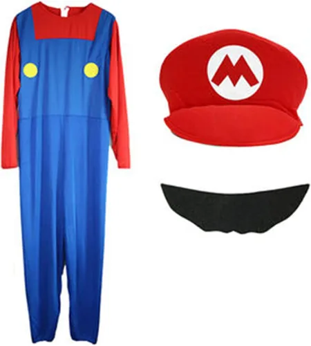 Vista 3 de VISVIC Super Costume Brothers - Disfraz de cosplay con sombrero de bigote para hombres mujeres adultos niños y adolescentes