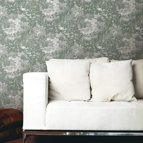 Vista 11 de RoomMates RMK11915WP - Papel tapiz para despegar y pegar de Jungle Toile gris topo y gris