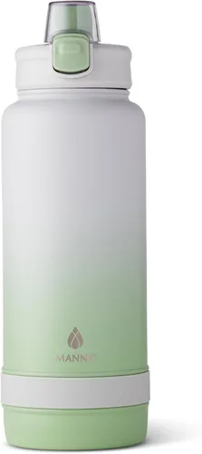 Vista 12 de Manna Botella de acero inoxidable con tapa de bloqueo a presión y boquilla para sorber - 16 onzas - Blazer Powder Coat