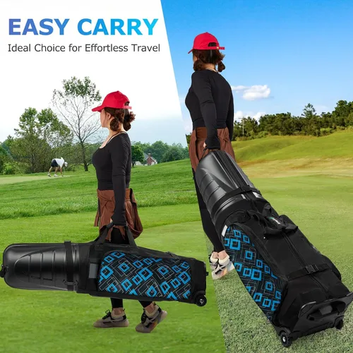 Vista 5 de Golf Travel Bags for Airlines with Reinforced Wheels, Hard Case Top and 1680D Heavy Duty Oxford Protect Golf Clubs, Lightweight and Easy to Use