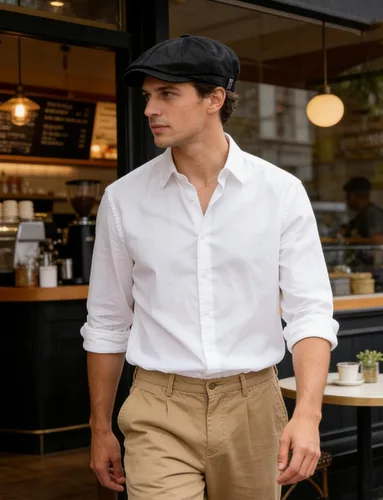 Vista 2 de SEAUR Newsboy - Gorra de 8 paneles para hombre, estilo vintage, estilo Gatsby, gorra plana y ajustable