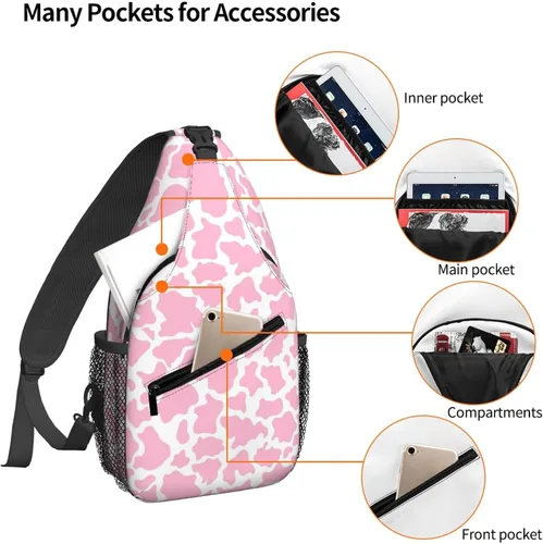 Vista 4 de Famame Mochila bandolera para el pecho, bolsa de hombro, gimnasio, ciclismo, viajes, senderismo, mochila para hombres y mujeres, Multicolor22