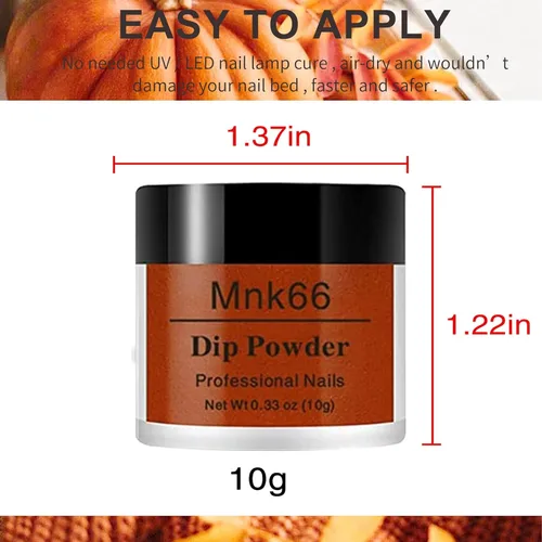 Vista 7 de Juego de polvo de inmersión de 6 colores, set de colores para uñas con vino tinto oscuro, rojo oscuro, naranja, set de polvo de inmersión para uñas