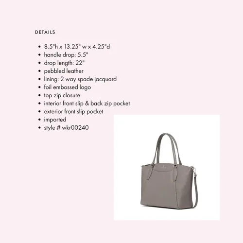 Vista 4 de Kate Spade Monica - Bolso cruzado convertible de cuero guijarro