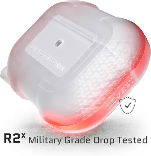 Vista 7 de Ghostek COVERT - Funda protectora de silicona transparente para AirPods 3 con llavero, diseño delgado de primera calidad con protección resistente