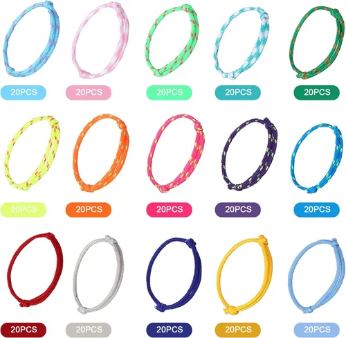 Vista 2 de Hillban 300 pulseras de la amistad a granel para niños, pulseras de gelatina de neón para fiestas de los años 80, regalos del día de los Galentinos