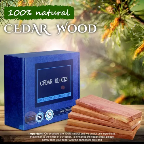 Vista 2 de Cedar Space Bloques de cedro para almacenamiento de ropa, paquete de 18 colgantes de cedro, 100% madera de cedro natural para tablones de armario