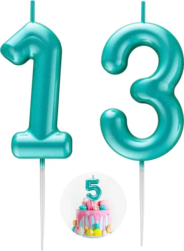 Vista 171 de Vela Azul Número 15 de Cumpleaños Velas 3D de Número para Pastel de Cumpleaños Decoración de Fiesta de Cumpleaños Suministros para Boda