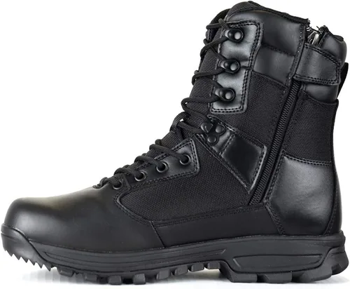 Vista 4 de LA Police Gear Sector - Botas tácticas con cremallera lateral de 8 pulgadas, botas tácticas para hombre, botas negras para hombre