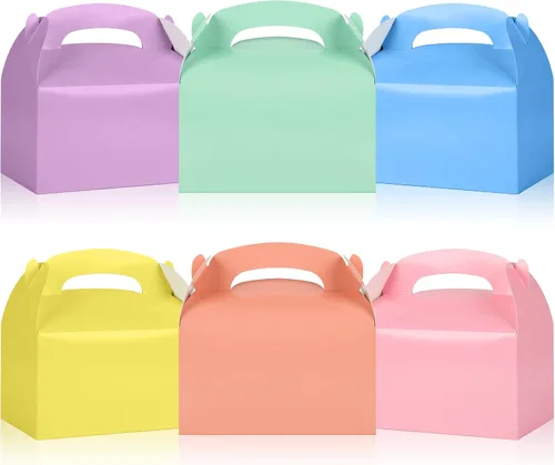 Vista 12 de DjinnGlory Paquete de 36 Cajas Pequeñas Azules de Obsequios para Fiestas, Cajas Gable, Cajas de Regalo de Papel para Baby Shower, Cumpleaños, Fiesta
