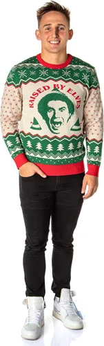 Vista 5 de Bioworld ELF The Movie - Suéter de punto para hombre, diseño navideño feo, Marrón