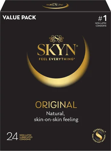Vista 5 de SKYN Condones extra tachonados de 22 unidades ultra finos de tacto natural con 24 condones lubricados de poliisopreno premium originales