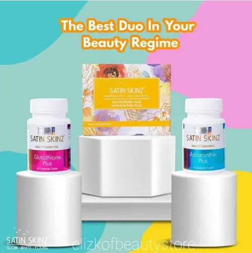 Vista 7 de Satin Skinz GLUTATHIONE Plus y ASTAXNTHIN Plus.