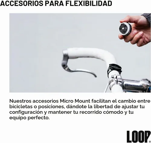 Vista 5 de Loop Micro Mount - Soporte de teléfono de bicicleta súper compacto para iPhone y Samsung - Soporte de tapa de vástago de metal, fácil instalación