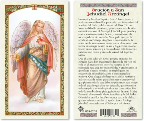 Vista 6 de Seven Arcángeles - Tarjetas de oración católicas laminadas en español para orientación celestial, Miguel Gabriel Rafael Uriel Barachiel Jhudiel
