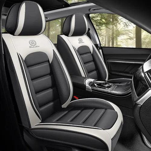 Vista 11 de Funda de asiento para Nissan Murano 2003-2026, protector de asiento de cuero impermeable compatible con bolsa de aire (par delantero, negro clásico)