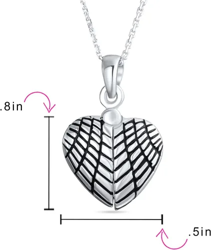 Vista 4 de Bling Jewelry Personalize BFF Sichings BEST FRIENS, BEST MOM I LOVE YOU, My ANGEL Alas abiertas en forma de corazón, collar con dije de palabra