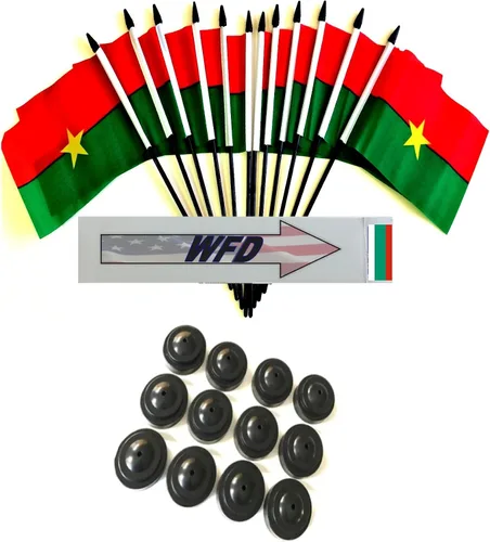 Vista 12 de Paquete de 12 banderas de escritorio de oficina en miniatura de poliéster Afganistán de 4 x 6 pulgadas y pequeñas banderas de mesa, 1 docena de mini