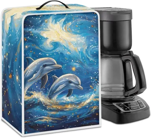 Vista 37 de Cubiertas para máquina de café con mango superior, resistentes a las manchas, para mezclador, compatible con la mayoría de cafeteras