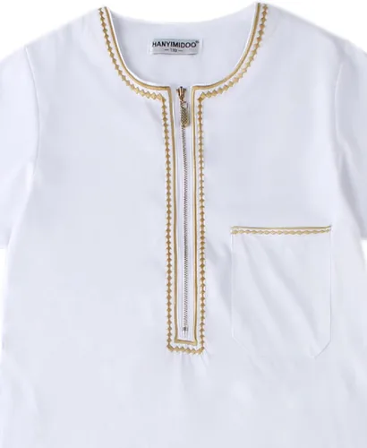 Vista 7 de Aomesinc Islamic Boys Jubba Thobe Saudi Arabia Islamic Clothing Fashion Boys Muslim Long Sleeves Kids Robe