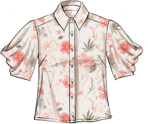 Vista 6 de McCall 's Patterns McCall's - Blusa holgada con botones para mujer, patrones de costura, tallas 14-22