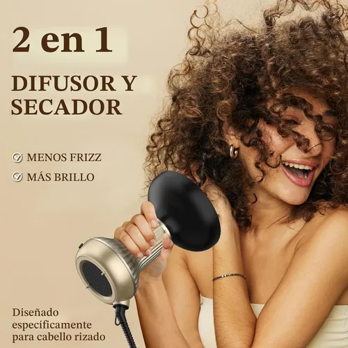 Vista 2 de BAUTIA Difusor de secador de pelo para cabello rizado, difusor de secador de pelo para secar con soplado y voluminizar, difusor ligero de cabello