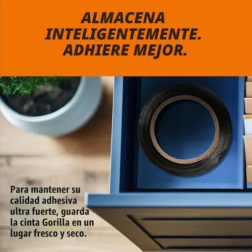 Vista 3 de Gorilla Cinta resistente y ancha, cinta negra, 2.88 pulgadas x 25 yardas (paquete de 1), resistente y resistente a la intemperie para interiores