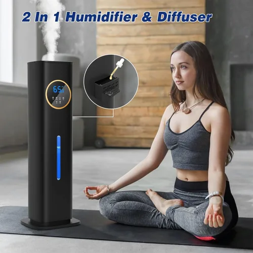 Vista 6 de LACIDOLL Humidificadores para dormitorio de 500 pies cuadrados, humidificador de 2.1 galones/8 litros con luz nocturna y difusor de aceite esencial