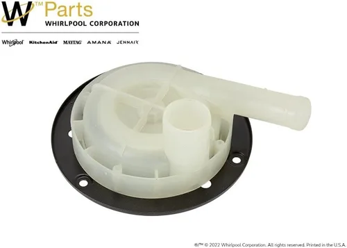 Vista 2 de Whirlpool WP35-6465 Bomba de drenaje de lavadora de carga superior OEM, blanco y negro