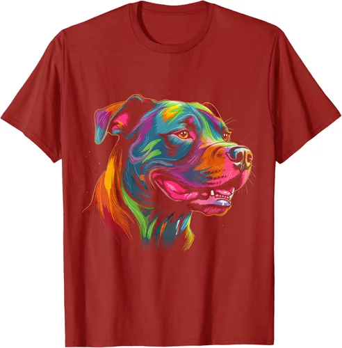 Vista 67 de Pit Bull Mom Dog Lover Colorido Artistic Pitbull Owner - Camiseta para mujer, Negro