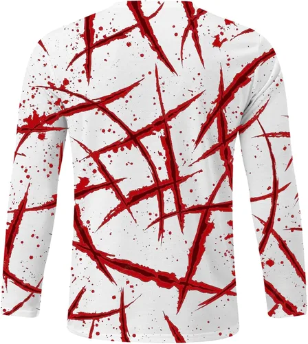 Vista 3 de Shirts for Men Breathable Long Sleeve Printed Thermal Lightweight Regular Fit Tees Trendy True Comfort Tops
