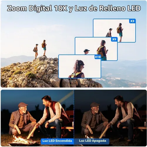 Vista 5 de Videocámara Camcorder 4K 42MP, pantalla de 3.0" con rotación de 270°, cámara de vlogging para YouTube, videocámaras con zoom digital de 18X, 2