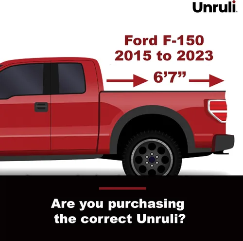 Vista 7 de Unruli LIBERATOR - Cubierta Tonneau con caja de carga deslizante extraíble – Ford F150 – Años 2015-2022 – Cama de camión de 6 pies 7 pulgadas – Caja