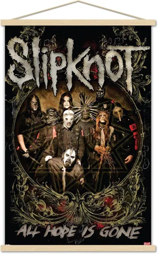 Vista 8 de Trends International Slipknot - Póster de pared Hope Is Gone, 22.375 x 34 pulgadas, paquete de impresión premium y colgador de madera de haya