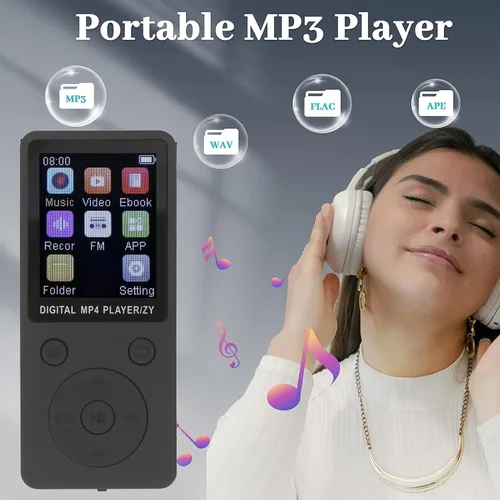 Vista 3 de Reproductor de MP3, reproductor de MP3 para niños con BT5.0, calidad de audio sin pérdida de alta fidelidad, reproductor de música de 1.8 pulgadas