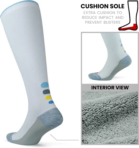 Vista 27 de GoWith Compression Socks for Men & Women, Cushioned 20-30 mmHg Graduated Compression Running Socks, Athletic Knee High Socks