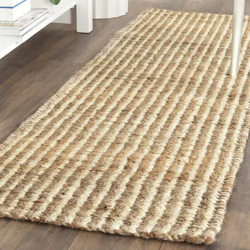 Vista 7 de SAFAVIEH Natural Fiber Collection - Alfombra decorativa de 2 x 3 pies, natural y marfil, hecha a mano, yute a rayas, ideal para zonas de alto